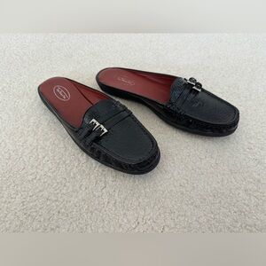 Talbots black patent leather slides - size 8.5